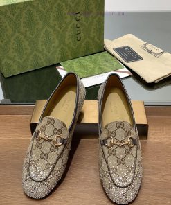 2025 early spring new Gucci Jordaan series multi facet crystal diamond loafers, aiming for ttf5znh5v