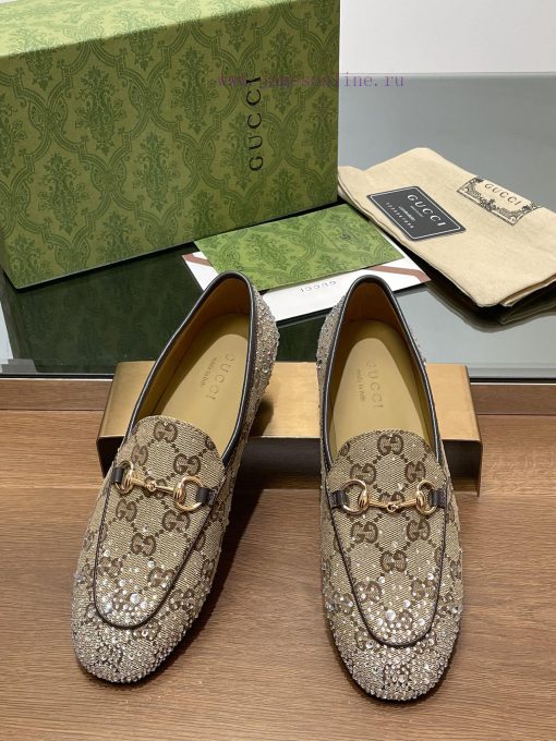 2025 early spring new Gucci Jordaan series multi facet crystal diamond loafers, aiming for ttf5znh5v