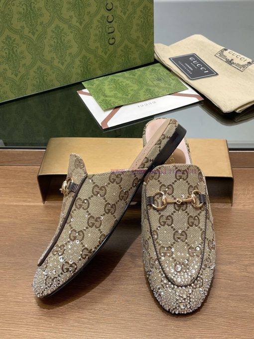 2025 Early Spring New Gucci Jordaan Series Multi faceted Crystal Diamond Le Fu Slippers, Yea3uz44rbf - Image 5