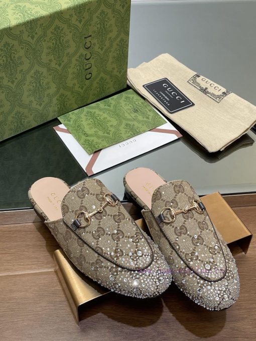 2025 Early Spring New Gucci Jordaan Series Multi faceted Crystal Diamond Le Fu Slippers, Yea3uz44rbf - Image 7