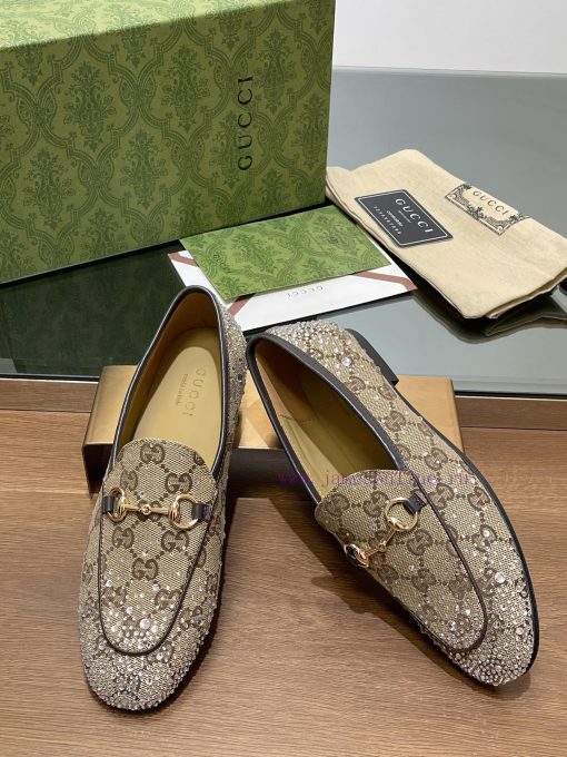 2025 early spring new Gucci Jordaan series multi facet crystal diamond loafers, aiming for ttf5znh5v - Image 5