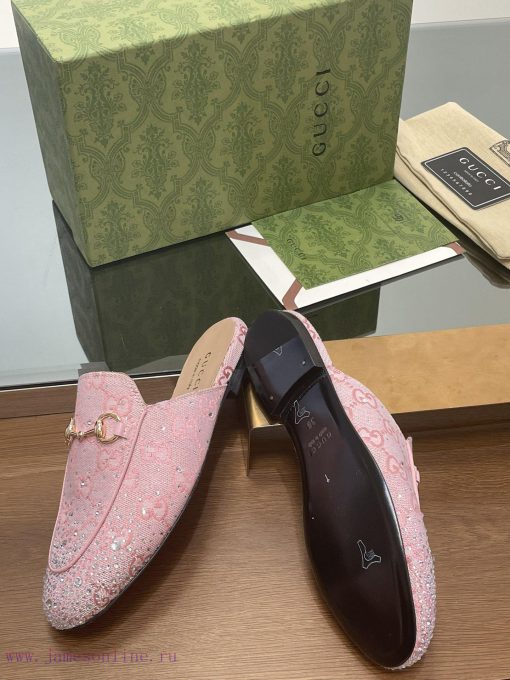 2025 Early Spring New Gucci Jordaan Series Multi faceted Crystal Diamond Le Fu Slippers, Year517tmrf - Image 10