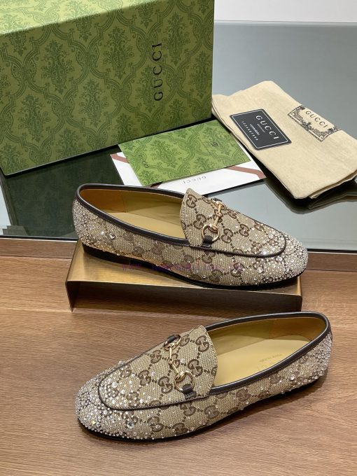 2025 early spring new Gucci Jordaan series multi facet crystal diamond loafers, aiming for ttf5znh5v - Image 6