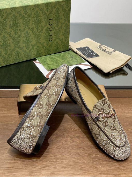 2025 early spring new Gucci Jordaan series multi facet crystal diamond loafers, aiming for ttf5znh5v - Image 7