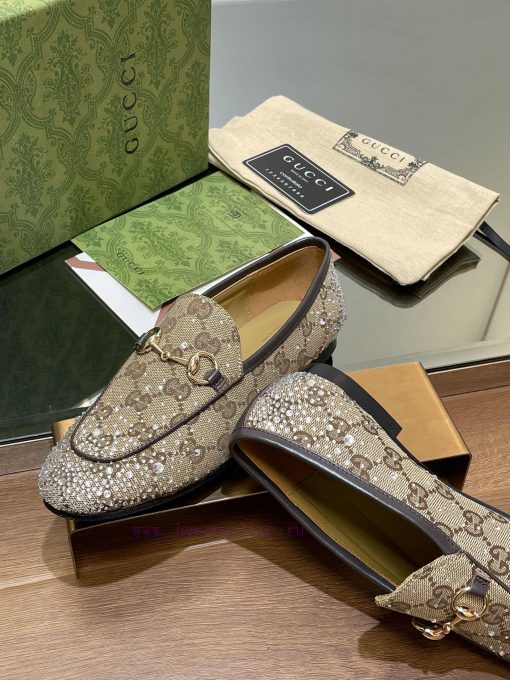 2025 early spring new Gucci Jordaan series multi facet crystal diamond loafers, aiming for ttf5znh5v - Image 8