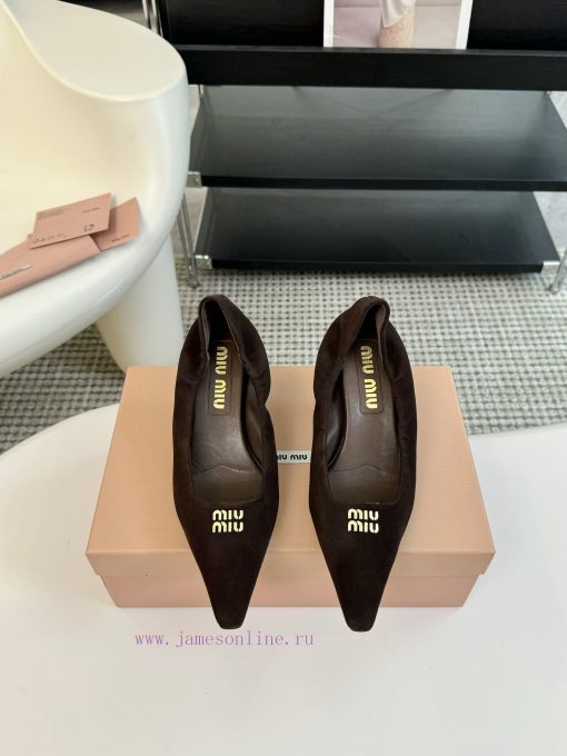 Short and shortMiu Miu 24ss autumn and winter Blok small square toe loafersThis Brock shoe fa7hjfvhl - Image 2