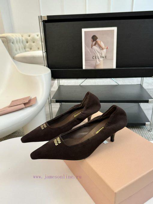 Short and shortMiu Miu 24ss autumn and winter Blok small square toe loafersThis Brock shoe fa7hjfvhl - Image 4