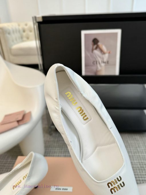 Short and shortMiu Miu 24ss autumn and winter Blok small square toe loafersThis Brock shoe fsqqubsyn - Image 6