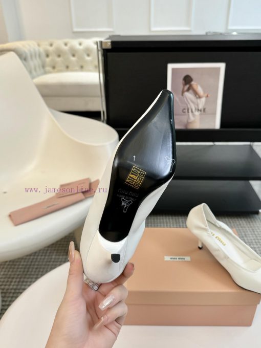 Short and shortMiu Miu 24ss autumn and winter Blok small square toe loafersThis Brock shoe fsqqubsyn - Image 7