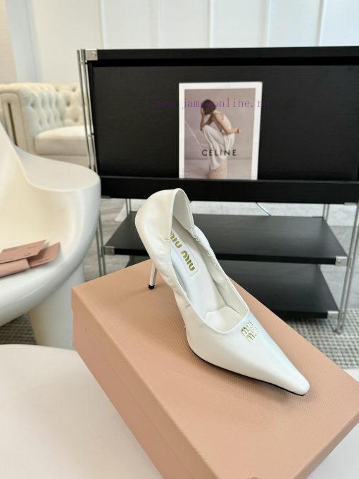 High heelsMiu Miu 24ss autumn and winter Blok small square toe loafersThis Brock shoe featurs69v40cm - Image 3