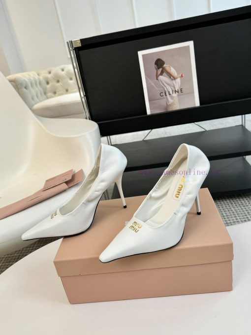 High heelsMiu Miu 24ss autumn and winter Blok small square toe loafersThis Brock shoe featurs69v40cm - Image 4