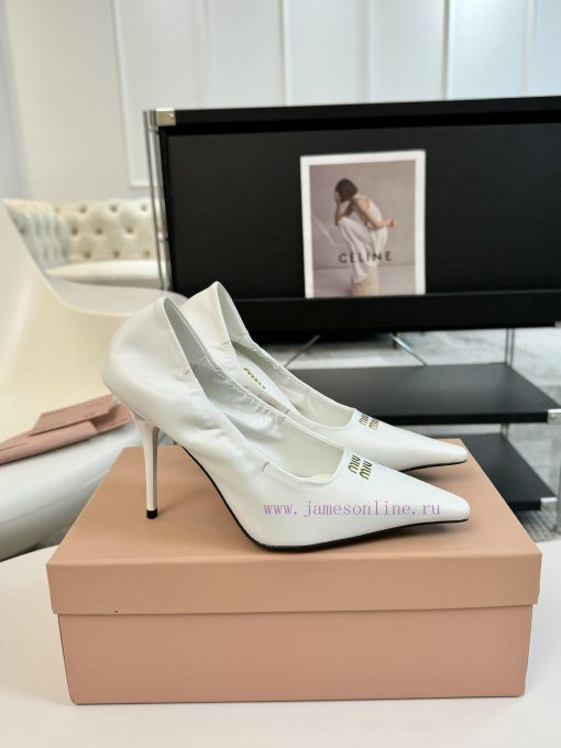 High heelsMiu Miu 24ss autumn and winter Blok small square toe loafersThis Brock shoe featurs69v40cm - Image 5