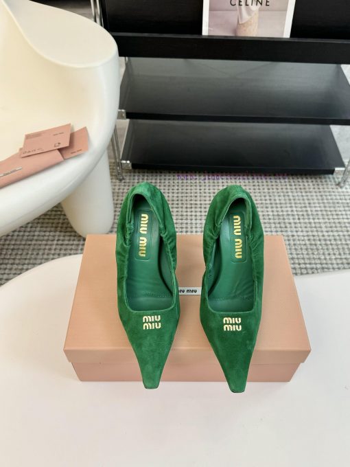 High heelsMiu Miu 24ss autumn and winter Blok small square toe loafersThis Brock shoe featurld1wupyu - Image 2