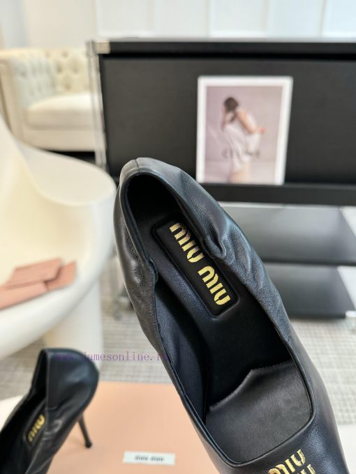 High heelsMiu Miu 24ss autumn and winter Blok small square toe loafersThis Brock shoe featurlvi8kq8b - Image 7