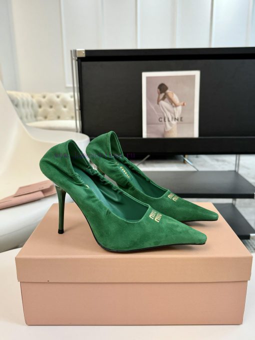 High heelsMiu Miu 24ss autumn and winter Blok small square toe loafersThis Brock shoe featurld1wupyu - Image 5
