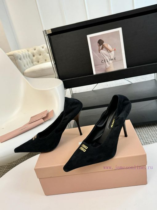 High heelsMiu Miu 24ss autumn and winter Blok small square toe loafersThis Brock shoe featurxlc7hlmp - Image 5