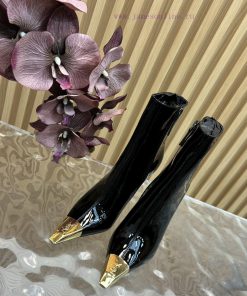 Top quality Saint Laurent/Saint Laurent Lee metal steel toe YSL letter high-heeled mid heelelkzxig37