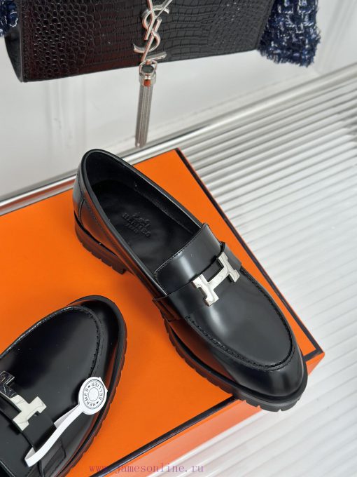 Top versionHermes Classic H-Button loafersSuper versatile shoe design with a delicate and webpolqjwn - Image 6
