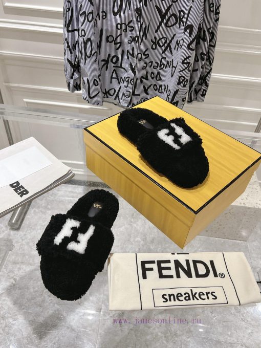 two ⃣ 0 ⃣ two ⃣ four ⃣ New Fendi FENDI flat wool slippers for autumn and winter, featuring r9qel52c7 - Image 7
