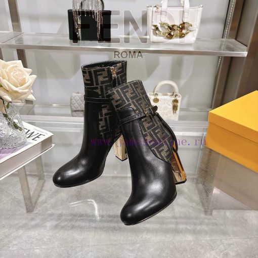 Genuine leather outsole2025 new color 𝙁𝙀𝙉𝘿𝙄 | Delfina leather high-heeled short boots〰 〰    ffn4op3r