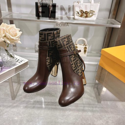 Genuine leather outsole2025 new color 𝙁𝙀𝙉𝘿𝙄 | Delfina leather high-heeled short boots〰 〰    5zyy3crq