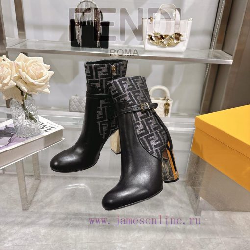 Genuine leather outsole2025 new color 𝙁𝙀𝙉𝘿𝙄 | Delfina leather high-heeled short boots〰 〰    38dh4pgt - Image 4