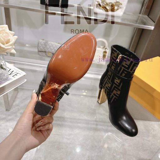 Genuine leather outsole2025 new color 𝙁𝙀𝙉𝘿𝙄 | Delfina leather high-heeled short boots〰 〰    ffn4op3r - Image 8