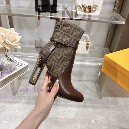 Genuine leather outsole2025 new color 𝙁𝙀𝙉𝘿𝙄 | Delfina leather high-heeled short boots〰 〰    5zyy3crq - Image 3