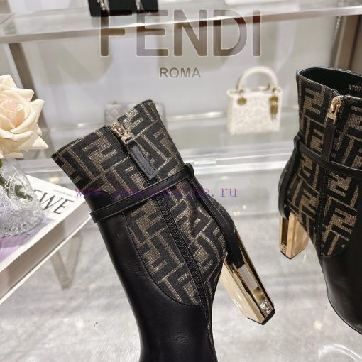 Genuine leather outsole2025 new color 𝙁𝙀𝙉𝘿𝙄 | Delfina leather high-heeled short boots〰 〰    ffn4op3r - Image 10