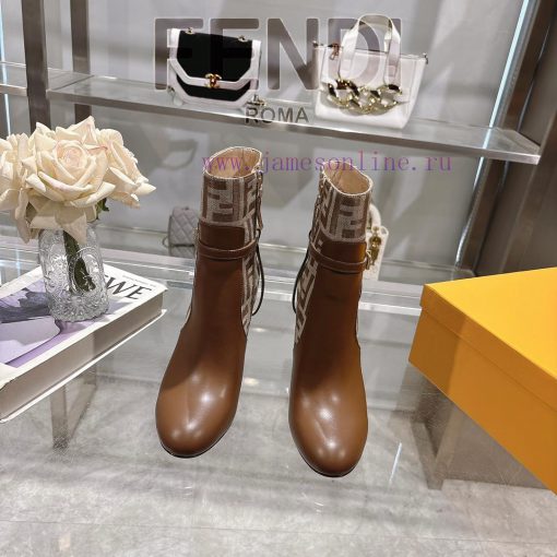 Genuine leather outsoleFendi 2025 new color 𝙁𝙀𝙉𝘿𝙄 | Fendi Delfina leather high-heeled short s4cqalg5 - Image 2