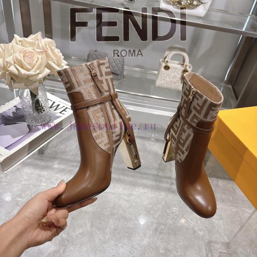 Genuine leather outsoleFendi 2025 new color 𝙁𝙀𝙉𝘿𝙄 | Fendi Delfina leather high-heeled short s4cqalg5 - Image 7