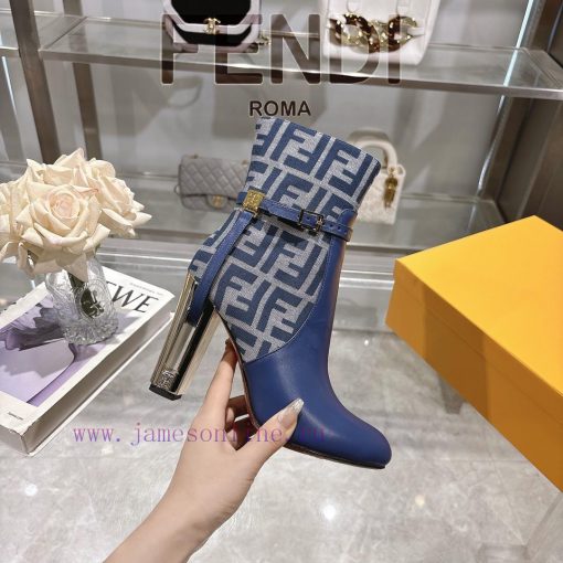 Genuine leather outsoleFendi 2025 new color 𝙁𝙀𝙉𝘿𝙄 | Fendi Delfina leather high-heeled short c0xheygo - Image 5