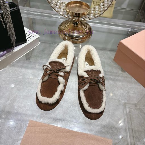 Miumiu Miu Le Fu shoes 2024 autumn and winter new cotton shoes hairy single shoes from Miu Mav7bdq4w