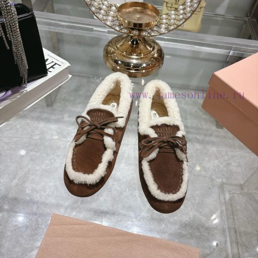 Miumiu Miu Le Fu shoes 2024 autumn and winter new cotton shoes hairy single shoes from Miu Mav7bdq4w - Image 2