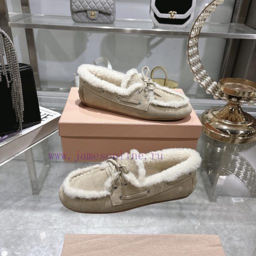 Miumiu Miu Le Fu shoes 2024 autumn and winter new cotton shoes hairy single shoes from Miu Mqo9tipad - Image 8