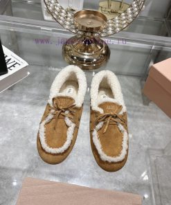 Miumiu Miu Le Fu shoes 2024 autumn and winter new cotton shoes hairy single shoes from Miu M1wf0734q