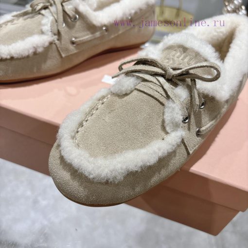 Miumiu Miu Le Fu shoes 2024 autumn and winter new cotton shoes hairy single shoes from Miu Mqo9tipad - Image 9
