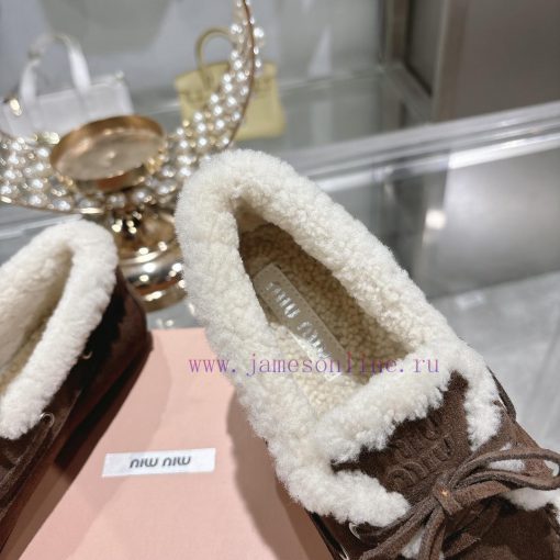Miumiu Miu Le Fu shoes 2024 autumn and winter new cotton shoes hairy single shoes from Miu Mav7bdq4w - Image 7
