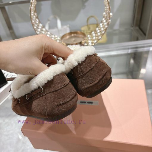 Miumiu Miu Le Fu shoes 2024 autumn and winter new cotton shoes hairy single shoes from Miu Mav7bdq4w - Image 8