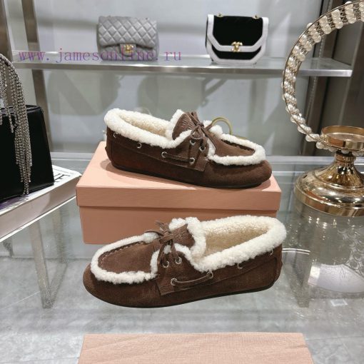 Miumiu Miu Le Fu shoes 2024 autumn and winter new cotton shoes hairy single shoes from Miu Mav7bdq4w - Image 9
