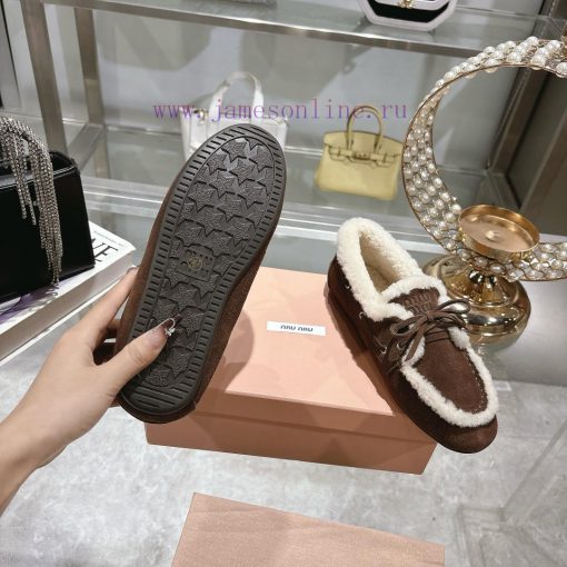 Miumiu Miu Le Fu shoes 2024 autumn and winter new cotton shoes hairy single shoes from Miu Mav7bdq4w - Image 10