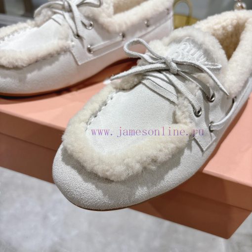 Miumiu Miu Le Fu shoes 2024 autumn and winter new cotton shoes hairy single shoes from Miu Mzfboq9xg - Image 9