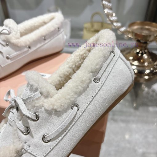 Miumiu Miu Le Fu shoes 2024 autumn and winter new cotton shoes hairy single shoes from Miu Mzfboq9xg - Image 10