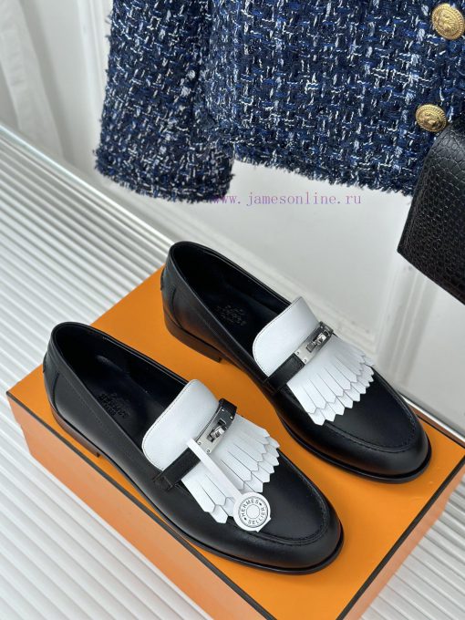 Top versionHerm è s/Herm è s classic fringed Kelly buckle loafersSuper versatile shoe design1bgy8f4a - Image 4