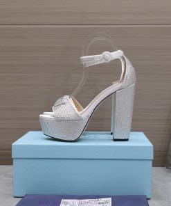 Prada 2024 SS Latest Fashion Show Silk Full Diamond High HeelsOriginal purchase details compyqsq3hat