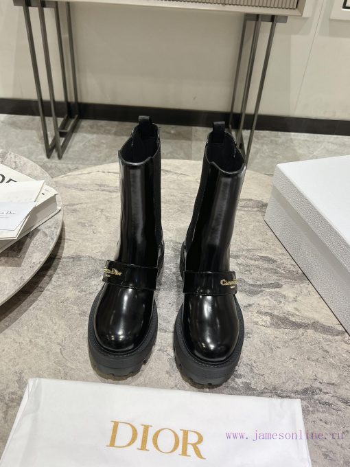 Dior 2024 Autumn/Winter New D-Town Collection Punk Style Coarse Heeled Women's Boots Star Sap3yle9u9 - Image 3