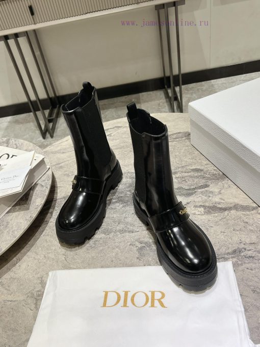 Dior 2024 Autumn/Winter New D-Town Collection Punk Style Coarse Heeled Women's Boots Star Sap3yle9u9 - Image 4