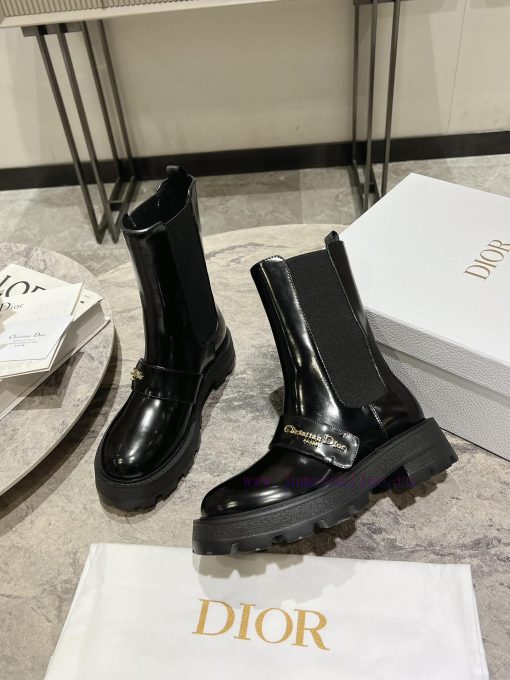 Dior 2024 Autumn/Winter New D-Town Collection Punk Style Coarse Heeled Women's Boots Star Sap3yle9u9 - Image 5