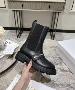 Dior 2024 Autumn/Winter New D-Town Collection Punk Style Coarse Heeled Women's Boots Star Sauc8f8di9