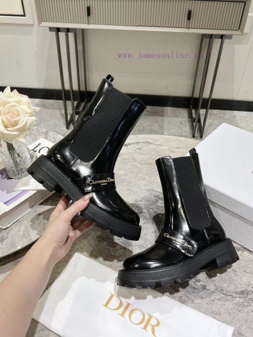 Dior 2024 Autumn/Winter New D-Town Collection Punk Style Coarse Heeled Women's Boots Star Sap3yle9u9 - Image 7